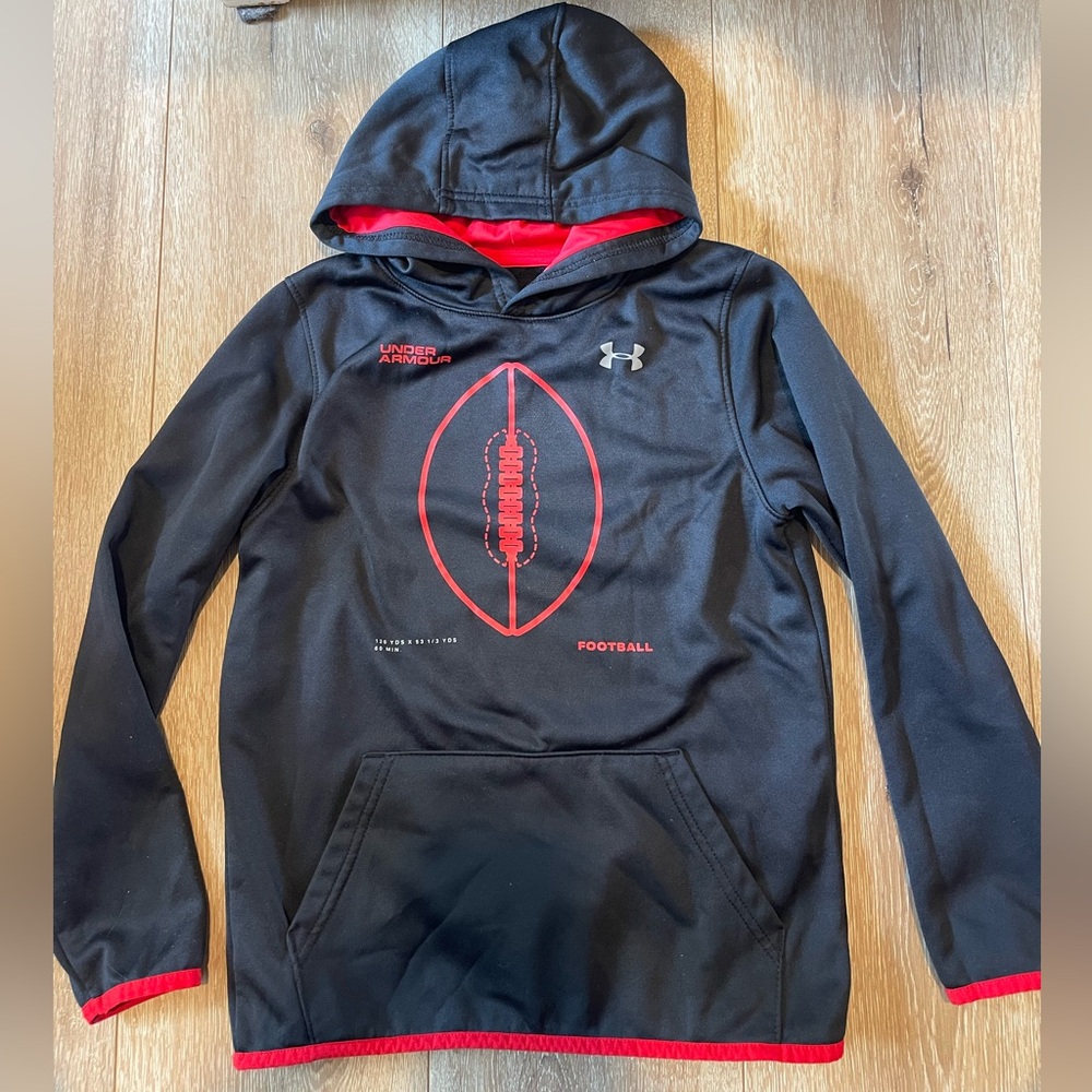Under Armour Black Hoodie with Red Accents Youth medium